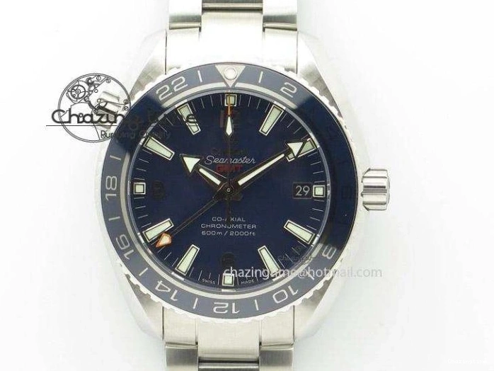 0110 Sophisticated Planet Ocean Master Chronometer Chrono SS OM 1:1 Best Edition Orange On SS Bracelet A 8156